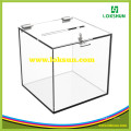 Black Acrylic Suggestion Name Card Collection Box Plexiglass Donation Box with Brochure Holder